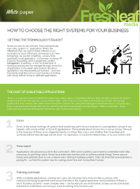White paper - how to choose the right systems for your business